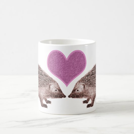 私はHedgies -マグの2匹のハリネズミ--を愛します コーヒーマグカップ (中央)