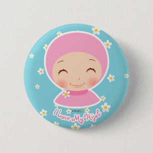 私はHijab私のPinを愛します 缶バッジ