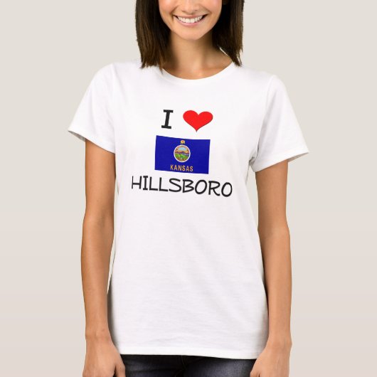 私はHILLSBOROカンザスを愛します Tシャツ (正面)