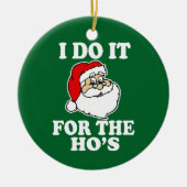 私はhoおもしろいなクリスマスのオーナメントのためのそれをします セラミックオーナメント (正面)