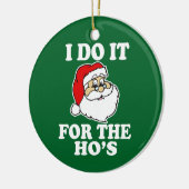 私はhoおもしろいなクリスマスのオーナメントのためのそれをします セラミックオーナメント (左)