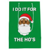 私はHoのアフリカ系アメリカ人サンタ・グリーンのためにやっている ミディアムペーパーバッグ (裏面)