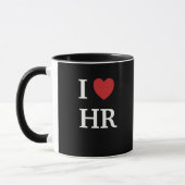 私はHR IのハートHRを人的資源2味方しました愛します マグカップ (左)