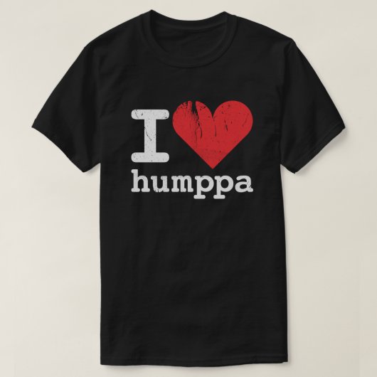 私はHumppaの基本的な暗いTシャツを愛します Tシャツ (デザイン正面)