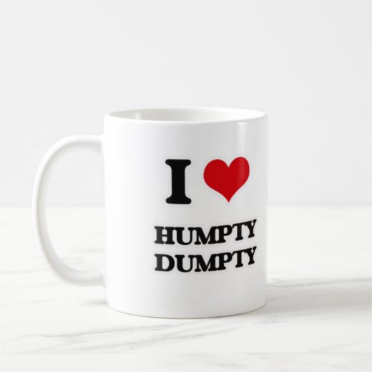 私はHumpty Dumptyを愛します コーヒーマグカップ (左)