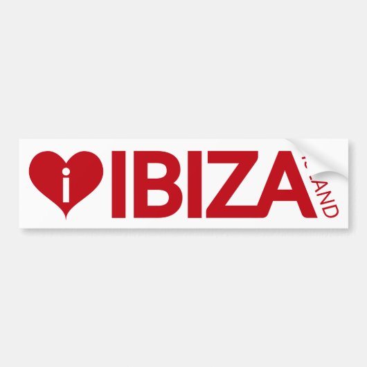 私はIbizaの島のバンパーステッカーを愛します バンパーステッカー (正面)