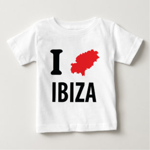 私はIbizaの輪郭アイコンを愛します ベビーTシャツ