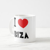 私はIbizaを愛します コーヒーマグカップ (正面左)