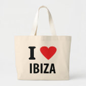 私はIbizaアイコンを愛します ラージトートバッグ (正面)