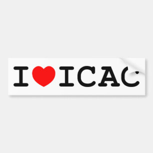私はICACのバンパーステッカーを愛します バンパーステッカー