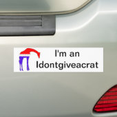 私はIdontgiveacratです バンパーステッカー (車上)