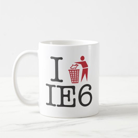 私はIE6を処分します コーヒーマグカップ (左)