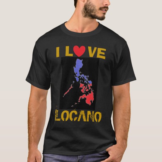 私はIlocanoの基本的な暗いワイシャツを愛します Tシャツ (正面)