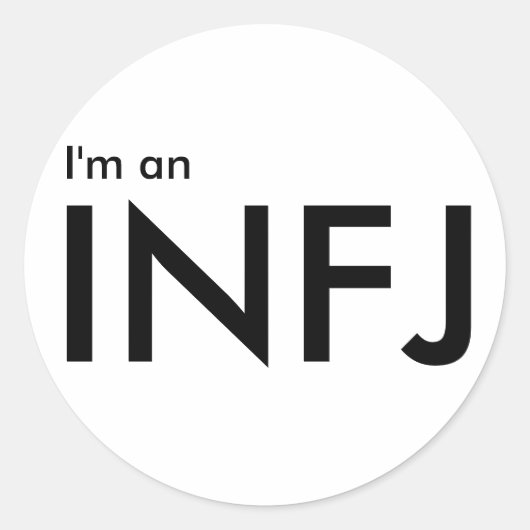 私はINFJ – パーソナリティ・タイプ ラウンドシール (正面)