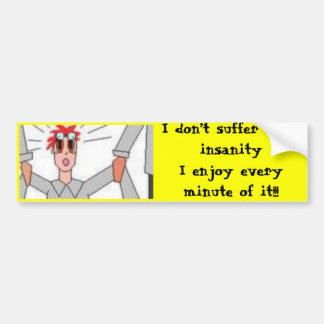 私はinsanityIに楽しみますあらゆるmを…苦しみません バンパーステッカー