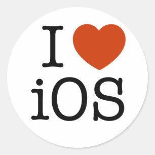 私はiOS -ステッカー--を愛します ラウンドシール