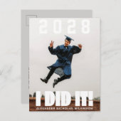 私はITはっきりしたタイポグラフィシンプル写真卒業 案内ポストカード (正面/裏面)