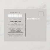 私はITはっきりしたタイポグラフィシンプル写真卒業 案内ポストカード (裏面)