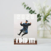 私はITはっきりしたタイポグラフィシンプル写真卒業 案内ポストカード (スタンド正面)