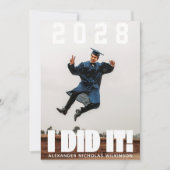 私はIT写真モダンはっきりしたタイポグラフィ卒業 案内状 (正面)