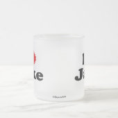 私はJakeを愛します フロストグラスマグカップ (中央)