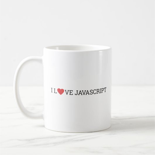 私はJavaScriptを愛します コーヒーマグカップ (左)
