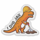 私はJax Dinoステッカーを掘る シール (正面)