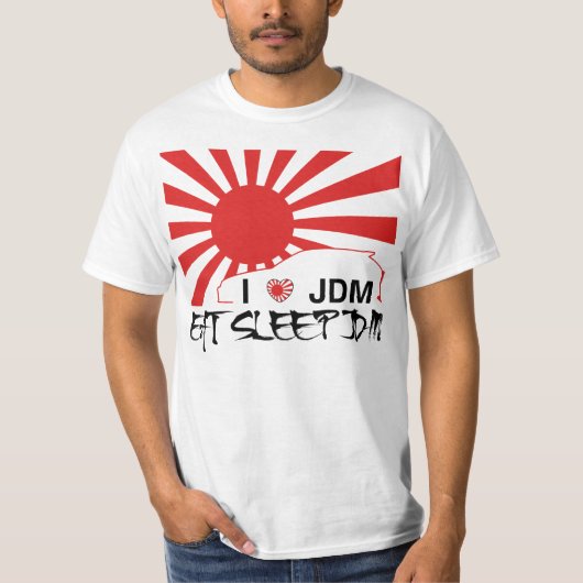 私はJDMを食べます睡眠のTシャツを愛します Tシャツ (正面)