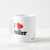 私はJeniferを愛します コーヒーマグカップ (正面左)