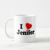 私はJeniferを愛します コーヒーマグカップ (左)