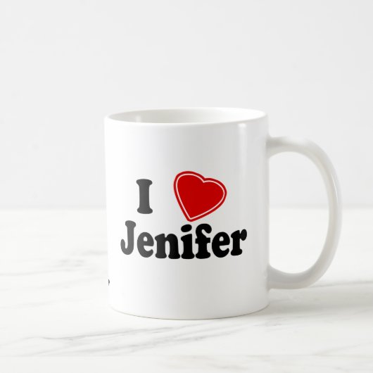 私はJeniferを愛します コーヒーマグカップ (右)