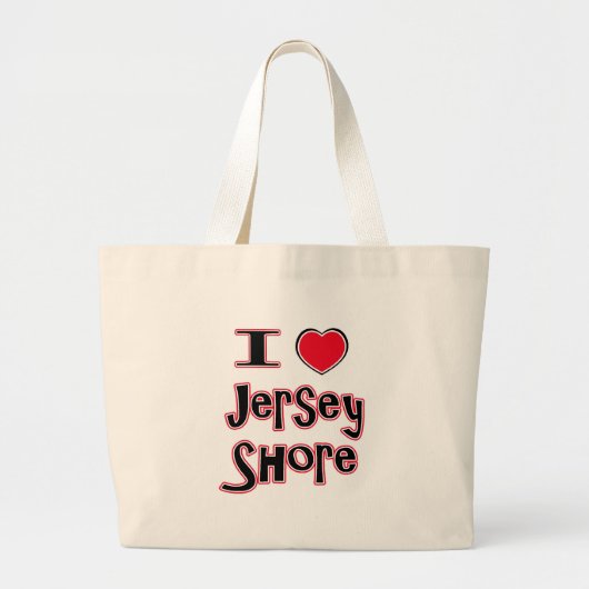 私はjerseyの海岸の赤を愛します ラージトートバッグ (正面)