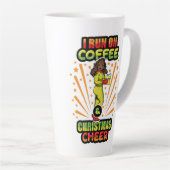 私はJingle Christmas Pajama MelaniにJingleを入れた カフェラテマグ (右アングル)