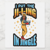 私はJingle Christmas Pajama MelaniにJingleを入れた ワインラベル (シングルラベル)