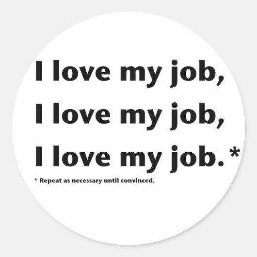 私はJob*の私のステッカーを愛します ラウンドシール (正面)