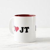 私はJTを愛します ツートーンマグカップ (正面左)