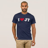 私はJTを愛します Tシャツ (正面フル)