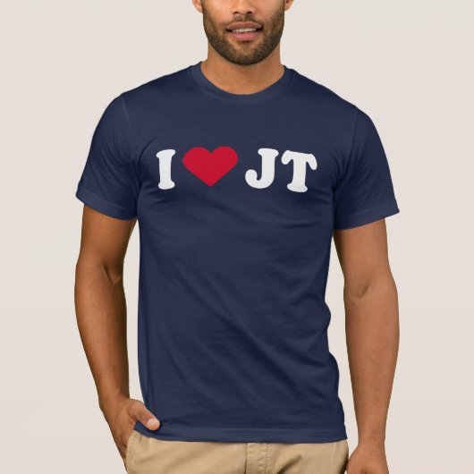 私はJTを愛します Tシャツ (正面)