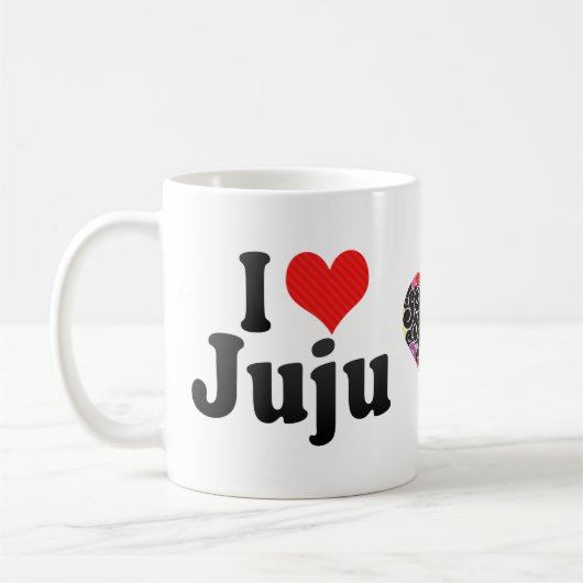 私はJujuを愛します コーヒーマグカップ (左)