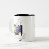 私はKドラマを一時停止してここに。カスタマイズ。 ツートーンマグカップ (正面左)