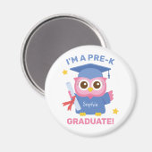 私はK前大学院かわいいフクロウ研究科の名前 マグネット (正面/裏面)