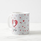 私はK-Redグレーの指ポップ・アートののハートコーヒーマグが大好き コーヒーマグカップ (正面左)