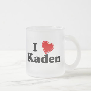私はKadenを愛します フロストグラスマグカップ