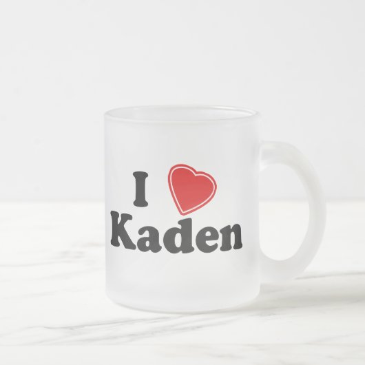 私はKadenを愛します フロストグラスマグカップ (右)