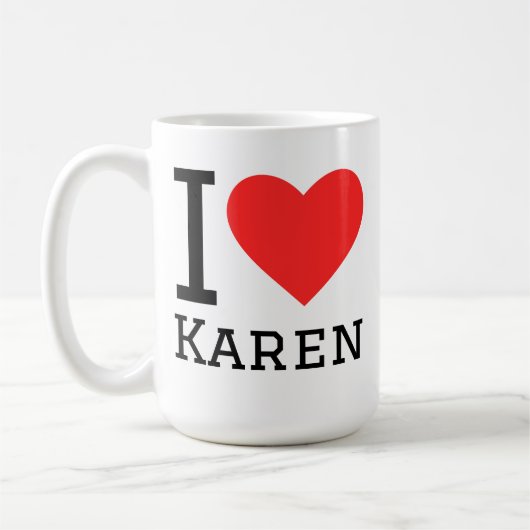 私はKarenが好き コーヒーマグカップ (左)