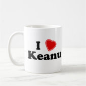私はKeanuを愛します コーヒーマグカップ (左)
