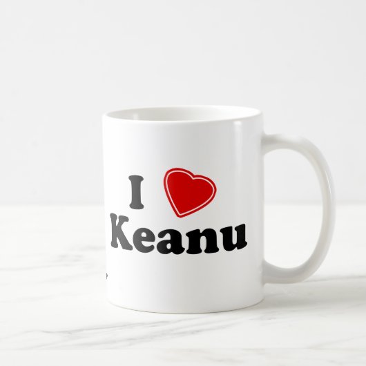 私はKeanuを愛します コーヒーマグカップ (右)