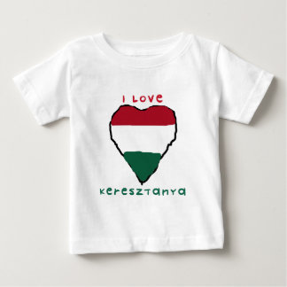 私はKeresztanyaの乳児のTシャツを愛します ベビーTシャツ