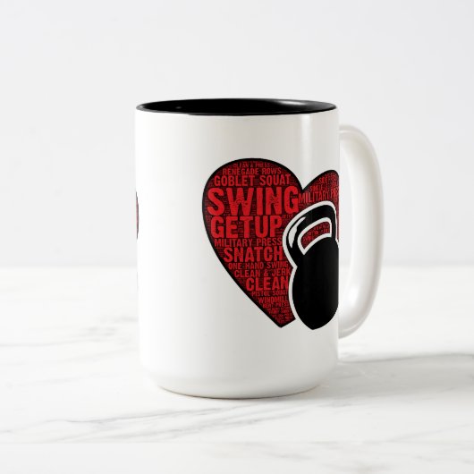 私はKETTLEBELLのコーヒー・マグを愛します ツートーンマグカップ (正面右)