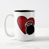 私はKETTLEBELLのコーヒー・マグを愛します ツートーンマグカップ (左)